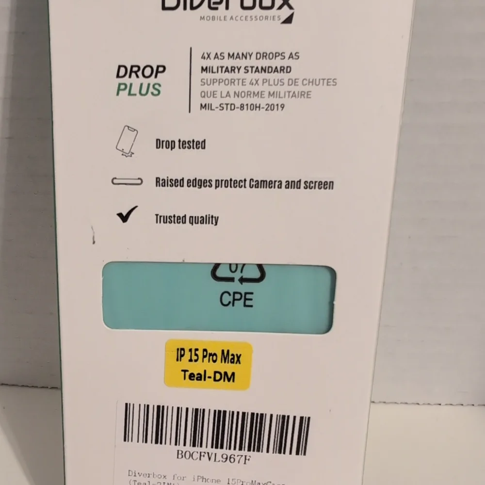 I-Phone 15‎ Pro Max Diverbox Shatter Proof and Anti Scratchy Phone Case Teal NIB